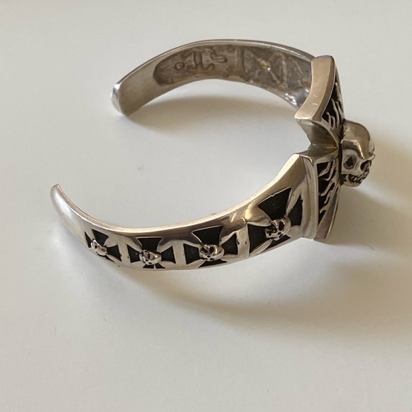 925 Silver bangle skull bracelet skulls 925 sterling - Picture 7 of 8